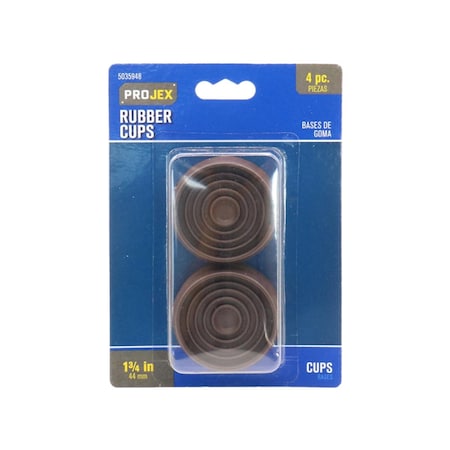 Kd Gabinetes 1.75 in. Rubber Round Caster Cup, Brown, 4PK KD3306771